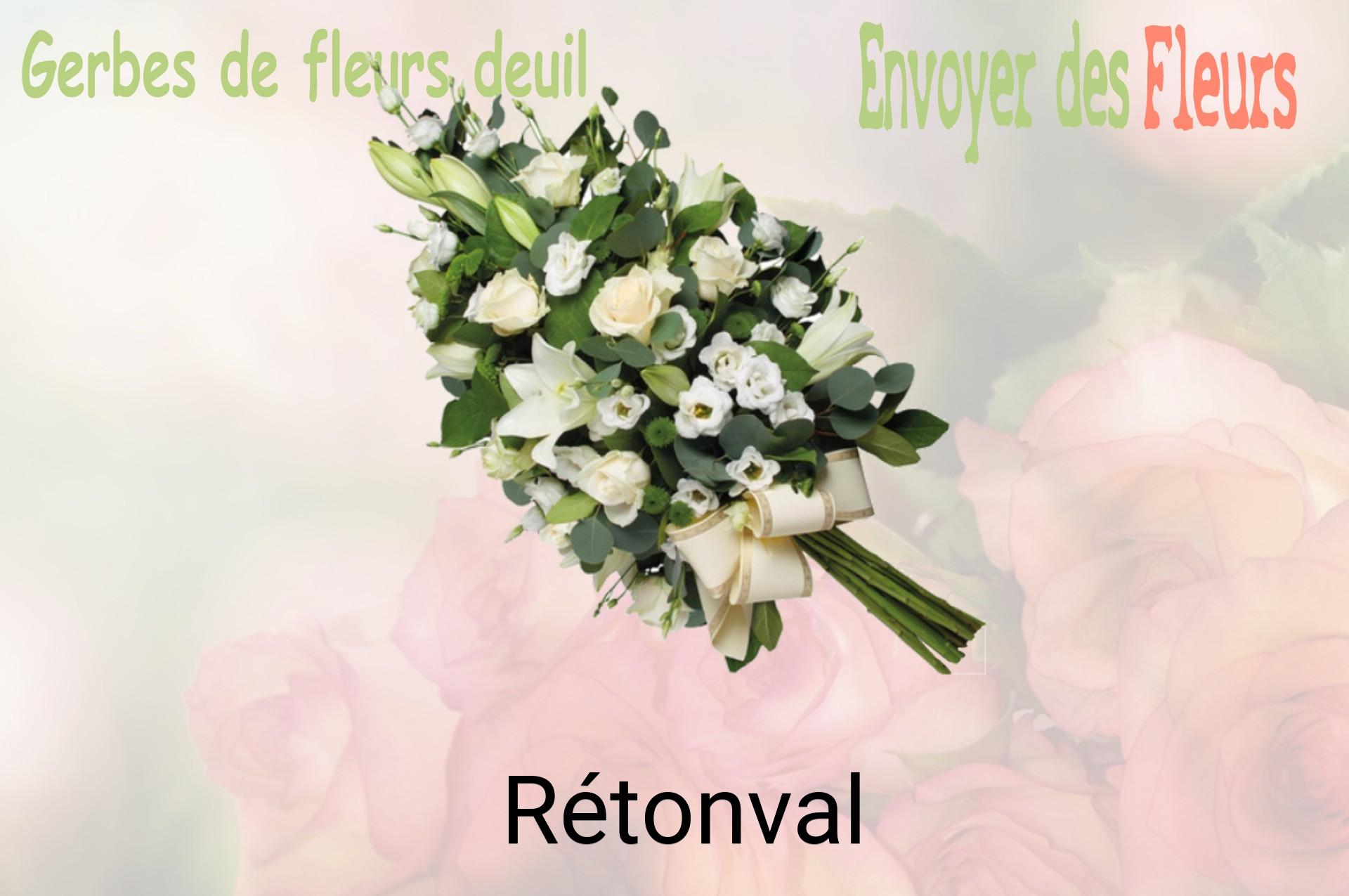 Gerbe de fleurs de deuil livrée à Rétonval